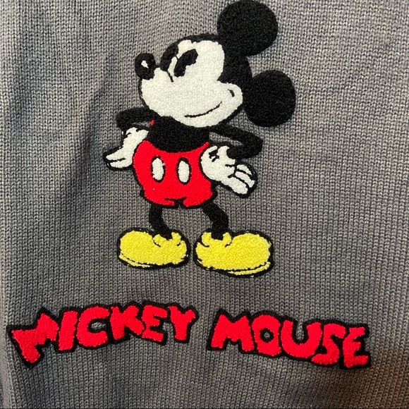 Disney Mickey Mouse V-Neck Varsity Sweater Sz L - Picture 3 of 6